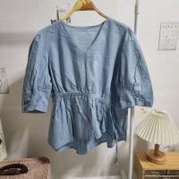 ราคา เสื้อคอวี แขนตุ๊กตา น่ารัก #ตำหนิ คอสีเฟด# (26911471010)