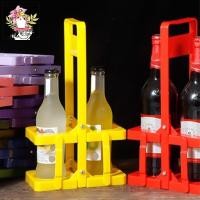 ราคา แบบพกพาพับชั้นวางเบียร์อเมริกันย้อนยุคขวดไวน์ตะกร้าร้านอาหารพับปิกนิกสองขวดที่วางเครื่องดื่ม (45156247596)