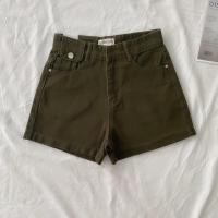 ราคา ของใหม่!!! กางเกงยีนส์ขาสั้นเอวสูงแต่งกระเป๋า สีเขียวขี้ม้า กางเกงยีนส์เอวสูง ป้าย Seven Days Fashion (8458295707)