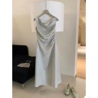 ราคา เดรสออกงาน เดรสงานแต่ง เดรายาวเปิดไหล่ ป้ายWGWE ไซส์m มือ1 (44373223730)