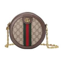 ราคา ขายล่วงหน้าในยุโรปของแท้ 100% GUCCI/กระเป๋าผู้หญิง Ophidia รอบมินิหนังกระเป๋าสะพายผ้าใบ/กระเป๋า crossbody (24218381111)