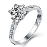 ราคา แหวนเพชรสำหรับงานแต่งงาน ชุบทองคำขาว มอยซาไนต์ สไตล์คลาสสิก (44953343325)