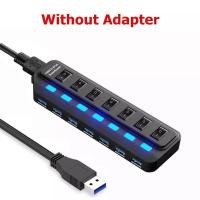 ราคา USB 3.0 Hub USB Splitter 3 Habใช้อะแดปเตอร์ไฟ4/7พอร์ตหลายExpander USB 3.0 Hub ON/ปิด,สำหรับPC (10553830445)