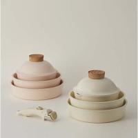 ราคา [Modori] Sodam ชุดเครื่องครัว หม้อเซรามิค กระทะ สีขาว (หม้อ ฝา 18 ซม. กระทะทอด 22 ซม. 24 ซม.) 3 ชุด (16741764077)