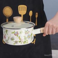 ราคา เคลือบสีทึบเคลือบเดียวจับหม้อนมหม้อขายส่งบ้านเคลือบด้ามไม้หนาหม้อซุปเคลือบหนา ฟิกซ์ (42228590143)