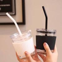 ราคา แก้วพร้อมหลอดสไตล์มินิมอลแก้วมีฝาปิดพร้อมหลอด (12189955964)