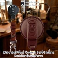 ราคา Mini Cooper MIN-A3 หนังกุญแจรถ Smarkey 3-Button ฝาครอบหนังวัวแท้ Hand-Sewn Pressed รูปแบบ (50604750981)