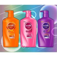 ราคา Sunsilk ซัลซิล Shampoo Damage Restore ( สีส้ม ) , Smooth and Manageable ( สีชมพู ) , Perfect Straight ( สีม่วง ) 840 ml. (9562631720)