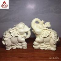 ราคา งาช้างแกะสลักช้างมงคลและมั่งคั่ง20*18*12cmของประดับตกแต่งโต๊ะไม้มะพร้าวเมล็ดโพธิ์ WBJ8 (29456374747)