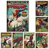 ราคา Vintage Old Marvel ครอบคลุมการ์ตูนภาพยนตร์ Series โปสเตอร์ติดผนังตกแต่ง Spider Man Retro A4 (25985963376)