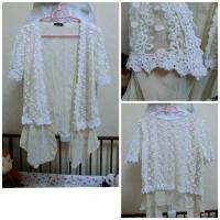 ราคา เสื้อคลุมลูกไม้ สีขาวครีม มือ2 (9918871474)