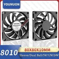 ราคา YOUNUN 80 มม.พัดลม 5V พัดลม USB 80x80x10 มม.8 ซม.DC 5V 12V 24V 8010 พัดลม Brushless Cooling Cooler พัดลม PC พัดลมคอมพิวเตอร์พัดลม Cooler (48803794981)