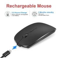 ราคา 2.4G Wireless Mouse Portable Ultra-thin Mute Mouse 4 Keys Wireless Optical Mouse 1600DPI for Desktop Computer/ Laptop (6871580989)