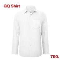 ราคา GQ White Shirt เสื้อเชิ้ตสีขาวแขนยาว รุ่นมีกระเป๋า (25356425224)