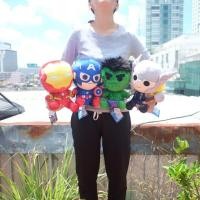 ราคา ตุ๊กตา Ironman ไอรอนแมน & Captain America กัปตันอเมริกา & Hulk เดอะฮัค & Thor ธอร์ ท่านั่ง ผ้า Velvet 7/10นิ้ว Avengers (376249881)