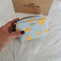ราคา Coach Small boxy Cosmetic Case with Orange Print ของแท้ (5347142563)