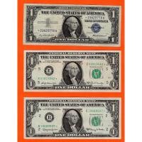 ราคา Silver Certificate Star Note 1975 & One Dollar Federal Reserve Star Note 1963A ,1969B #ธนบัตรดาว (27731643700)