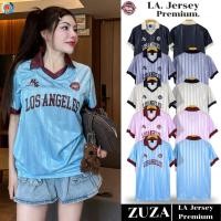 ราคา GM Designs LA Jersey-เสื้อคอปกแฟชั่น สไตล์อเมริกันฟุตบอล ผ้าไมโครลายริ้วเงาอย่างดี ใส่ได้ทั้งชาย หญิง (42958190479)