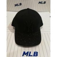 ราคา พร้อมส่ง MLB NY Glitter Adjustable Cap สีดำ ของใหม่ ของแท้ 100% (980270564)