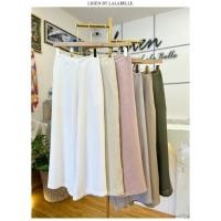 ราคา กางเกงลินินขาบาน ขอบเอวด้านหน้าเรียบ ด้านหลังสม็อคยางยืด ทรงสวยใส่สบาย (43967608873)