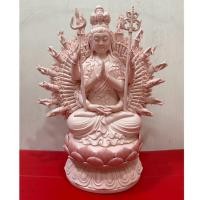 ราคา เจ้าแม่กวนอิม พระโพธิ์สัตว์ กวนอิม ปางพันเนตรพันกร (พันมือ) นังบัว งานกระเบื้อง ชมพู ฮกเกี้ยง สูง 18 นิ้ว (28468874591)