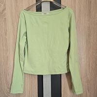 ราคา เสื้อปาดไหล่แขนยาวสีเขียว (54502307586)