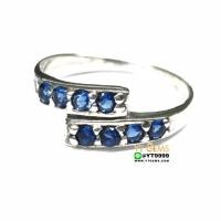 ราคา แหวนไพลิน แหวนเงินแท้ รมดำ พลอยไพลิน (CZ) แหวนไขว้ YTG-5597 (4646739214)