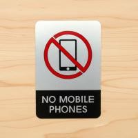 ราคา ป้ายห้ามใช้มือถือวัสดุอลูมิเนียมขูดเงินพิมพ์ยูวี (53956611459)