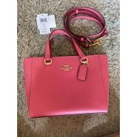 ราคา (Used) Coach CA224 Alice Crossgrain Leather Satchel Crossbody - Watermelon Pink อลิส สีแตงโม (21189926966)