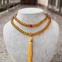 ราคา สร้อยประคำสวดมนต์ แก้วสีเหลืองบุษราคัม 108เม็ด (7215370659)