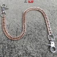 ราคา โซ่กางเกง โซ่กระเป๋า โซ่ห้อยกระเป๋าPinkGold Rosegold โรสโกลด์ โซ่ห้อยกางเกง โซ่คล้องกับกางเกง (3831549682)