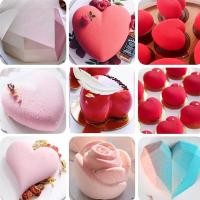 ราคา รอบครึ่งวงกลมหัวใจรูปหัวใจทานาบาตะวันวาเลนไทน์ฝรั่งเศสมูสเค้กซิลิโคนแม่พิมพ์ช็อคโกแลตขนมเบเกอรี่ (52305913625)