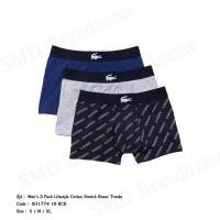ราคา Lacoste กางเกงชั้นในผู้ชาย รุ่น Men's 3 Pack Lifestyle Cotton Stretch Boxer Trunks Code: 5H1774 10 BCK (25703252211)