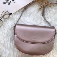 ราคา กระเป๋าสะพายแบรนด์แท้ David Jones ทรงครึ่งวงกลม สีพิงค์โกลด์ (2095211424)