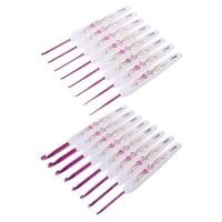 ราคา Orangesea 8 ชิ้นพลาสติก Handle ดอกไม้อลูมิเนียมโครเชต์ตะขอถักเข็มชุดทอผ้า (57451688310)