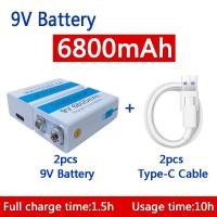 ราคา 9V battery 6800mAh li-ion Rechargeable battery Micro USB Battery 9V lithium for Multimeter Microphone Toy +USB charging (22680665163)