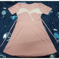ราคา ชุดเดรสสาวอวบมือสองสีชมพูกะปิ (10773773495)