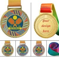 ราคา 10 ถึง 50 แพ็ค 2.55 นิ้วทองสี Pickleball เหรียญ Trophy รางวัลเหรียญ Trophies ของขวัญรางวัล Tournament Champion Team 1st Place First PKQ-1-009 (47204515805)
