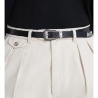 ราคา Wadrobe Ministry เข็มขัดหนังแท้ ทรงคลาสสิค เรียบหรู Real Slim Western Leather Belt in Black ไซส์ L (43219001912)