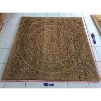 ราคา ไม้สักแกะสลัก ไม้สักฉลุ 150x150 cm กรอบไม้ สำหรับ ตกแต่งผนัง บ้าน สำนักงาน โรงแรม สปา ร้านอาหาร ร้านนวดสุขภาพ (8039954668)