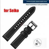 ราคา สายนาฬิกาหนังแท้ SEIKO 5 - เข้ากันได้กับ Diver/Cocktail/Presage - สายรัดแบบพินบัคเคิลสไตล์ดั้งเดิมขนาด 20mm และ 22mm (29830956449)