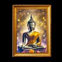 ราคา รูป พระพุทธเจ้า ธรรมะ ดอกบัว พุทธศิลป์ ของขวัญ รูป พร้อม กรอบรูป (21486026946)