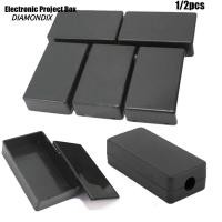 ราคา DIAMONDIX 1/2 ชิ้นกล่องโครงการอิเล็กทรอนิกส์พลาสติก ABS สีดํา DIY กล่องใส่กล่อง (43678814312)