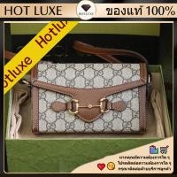 ราคา ของแท้ 100% อุปกรณ์เสริมที่สมบูรณ์ Gucci กระเป๋า GUCCI HORSEBIT 1955 MINI BAG (45804978592)