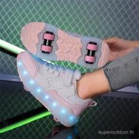 ราคา รองเท้าผ้าใบเด็กมีไฟ LED ชาร์จ USB รองเท้าเรืองแสงสำหรับกีฬากลางแจ้ง โรลเลอร์สเก็ตเด็ก สี่ล้อ รองเท้าลำลองสำหรับเด็กชายและเด็กหญิง เรืองแสง 6MPO (40552601266)