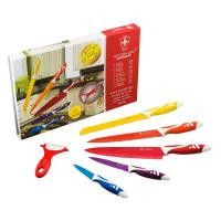ราคา Flash Sale GetZhop ชุดมีดแสตนเลส Set 6 ชิ้น Kitchenline Switzerland รุ่น KL-06 -คละสี (1008257674)