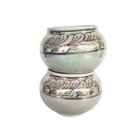 ราคา ถ้วยมุก ถ้วยเขียนทอง แก้วมุก ขนาดเล็กและขนาดใหญ่ สำหรับใส่อาหารนก กรงนกหัวจุก 1คู่ (25988140733)