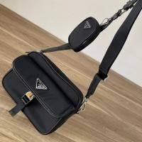ราคา Prada Black Nylon Metal Triangle Label Messenger Bag Flap Shoulder Bag Mens Bag (52754410170)