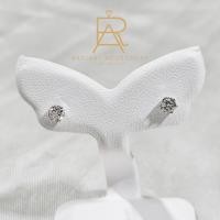 ราคา ต่างหูเงินแท้ ต่างหูฝังเพชร Moissanite จิ๋ว ชุบทองคำขาว (25030853797)