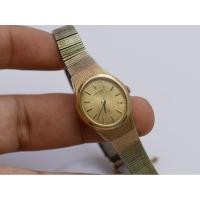 ราคา นาฬิกา Vintage มือสองญี่ปุ่น Seiko Gold Plated 2320 5280 Yellow Dial ผู้หญิง รูปไข่ ระบบ Quartz ขนาด20mm (25331566869)